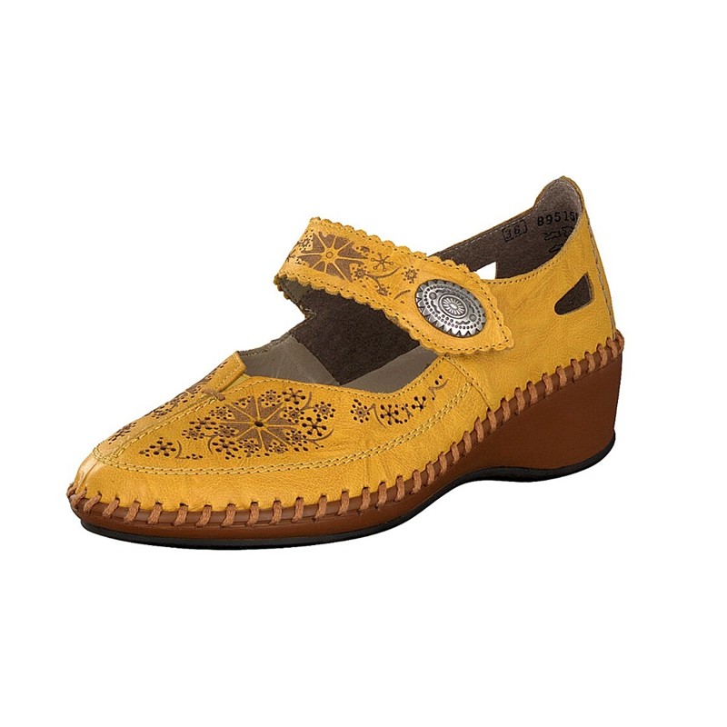 Slip On Rieker N1686-68 Para Mulher - Amarelas